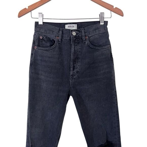 Agolde Jeans 24 Distressed High Waist Organic Cotton High Rise Button Closure - Picture 3 of 10